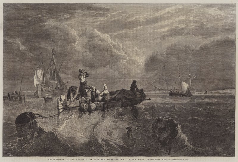 Piachajó a Scheldten alkotó: George Clarkson Stanfield