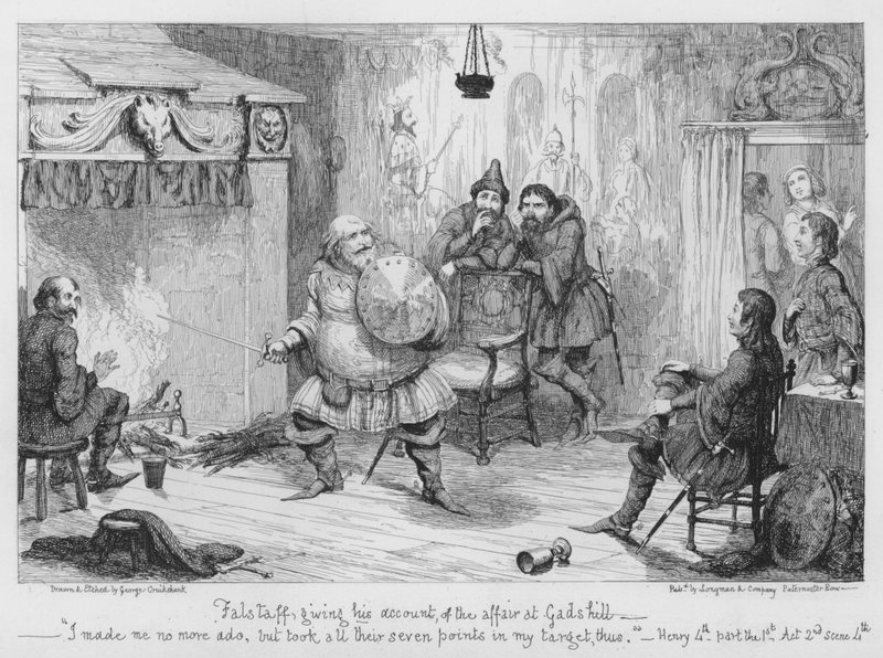 Falstaff beszámol a gadshilli ügyről alkotó: George Cruikshank