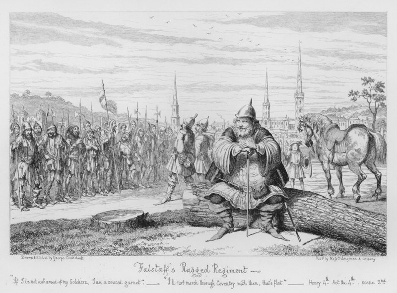 Falstaff Rongyos Ezred alkotó: George Cruikshank