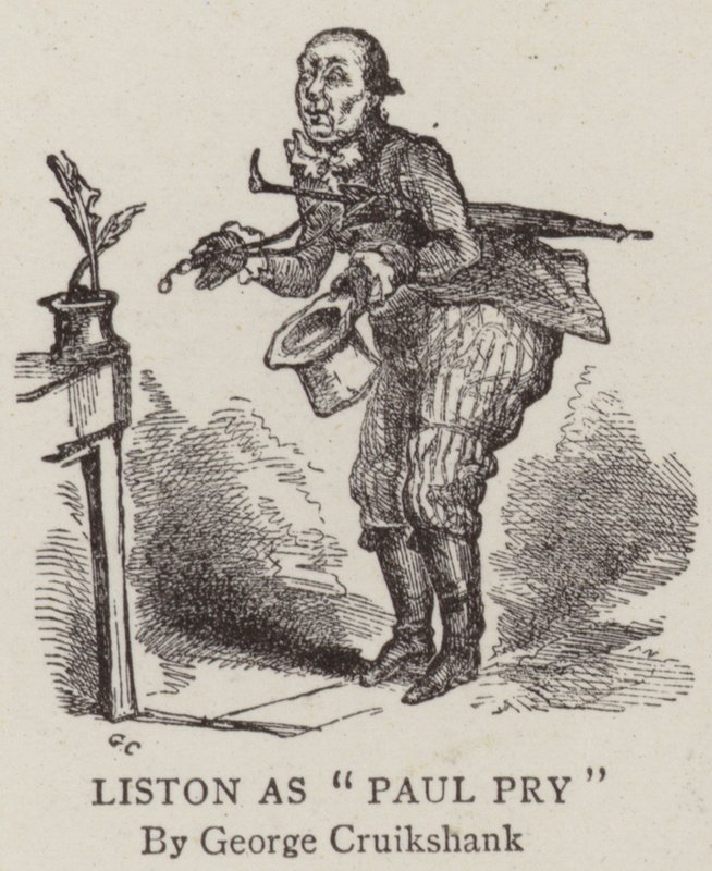 Liston mint Paul Pry alkotó: George Cruikshank