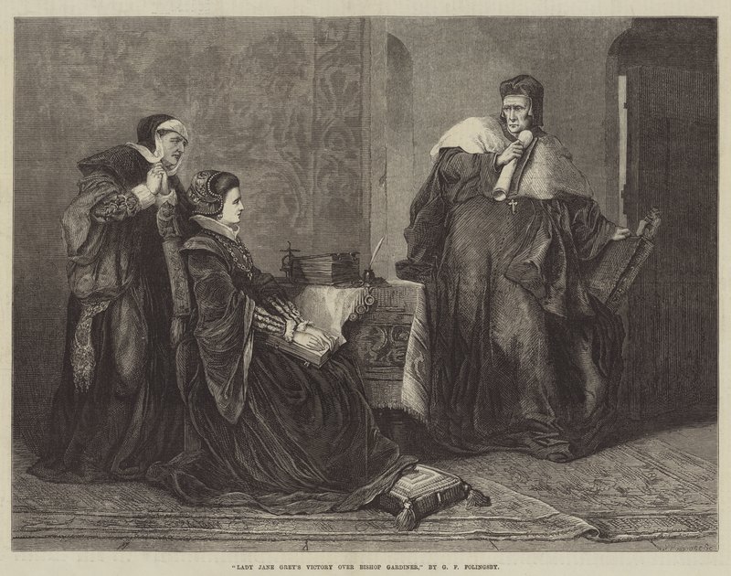 Lady Jane Grey győzelme Gardiner püspök felett alkotó: George Frederick Folingsby
