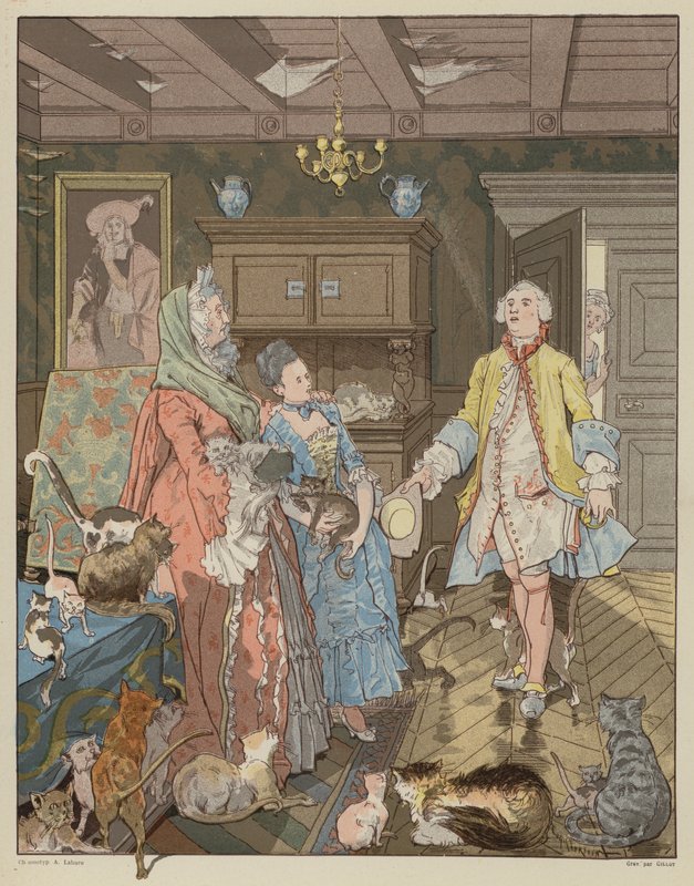 Jelenet a La Dame de Gai-Fredonból, Quatrelles (Ernest LEpine) alkotó: George Frederick after Folingsby