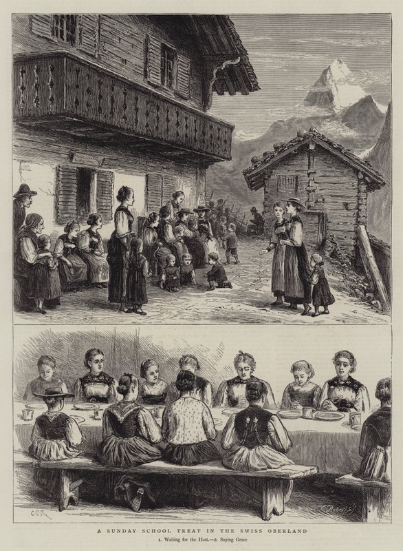 Vasárnapi iskolai csemege a svájci Oberlandban alkotó: George Goodwin Kilburne