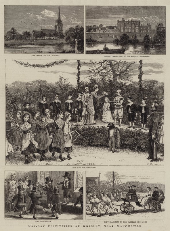 Május-napi ünnepségek a Manchester melletti Worsleyben alkotó: George Goodwin Kilburne