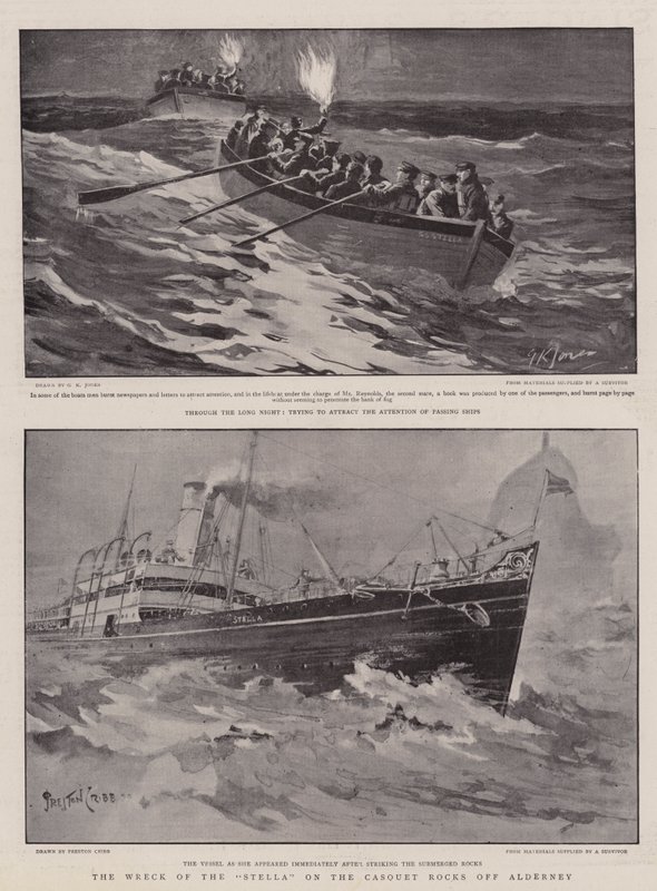 A Stella roncsa a Casquet-sziklákon Alderney mellett alkotó: George Kingston Jones