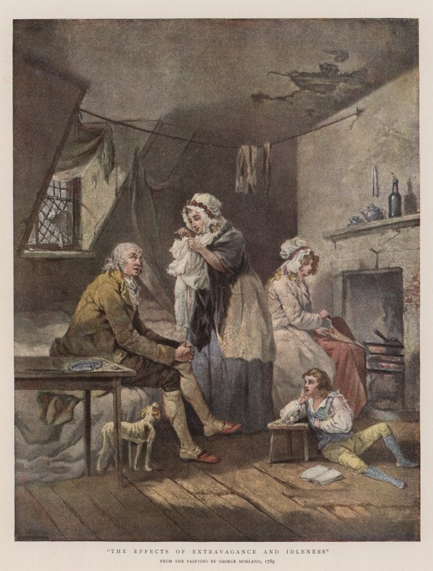 A pazarlás és a tétlenség hatásai (chromolitho) alkotó: George Morland
