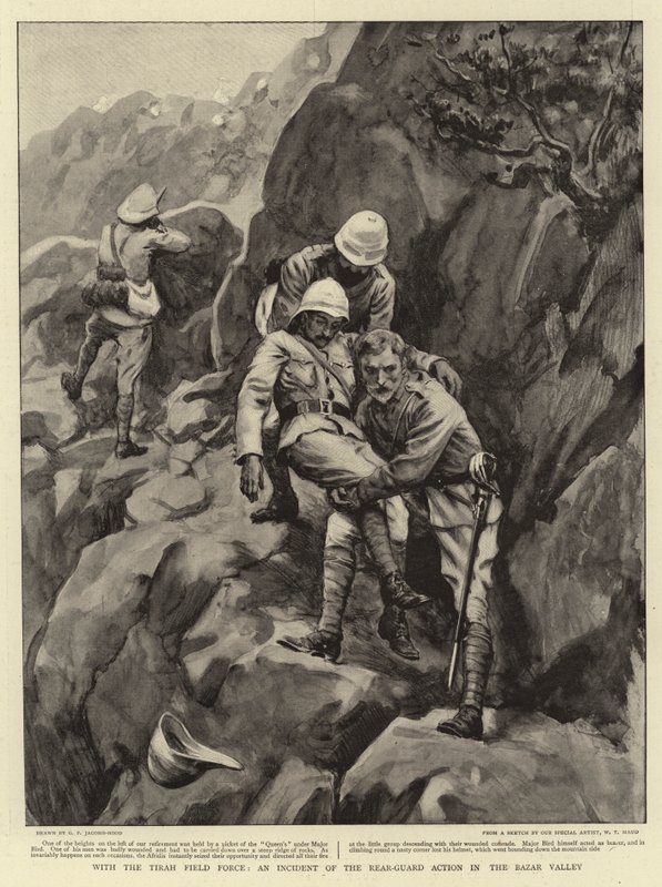 A Tirah Field Force-val, a hátsó őr akció incidense a Bazár-völgyben alkotó: George Percy Jacomb Hood