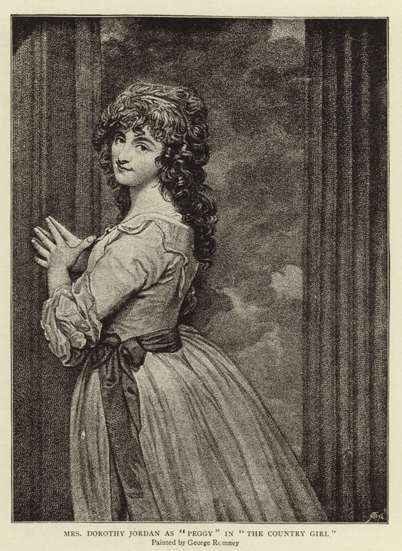 Mrs. Dorothy Jordan Peggy szerepében a Vidéki lányban alkotó: George Romney