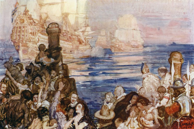Illusztráció a Romance of Empire, Ausztrália számára alkotó: George Washington Lambert