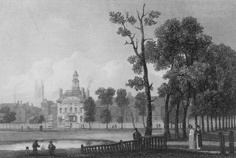 Betlehemi Kórház, ahogyan 1811 júniusában megjelent, London (metszet) alkotó: George (after) Arnald