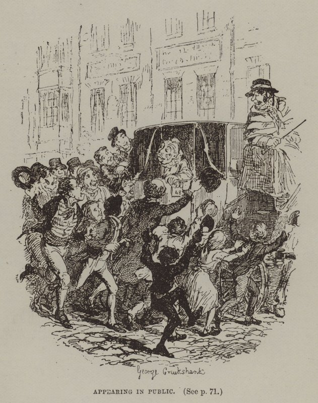 Nyilvános megjelenés (metszet) alkotó: George (after) Cruikshank