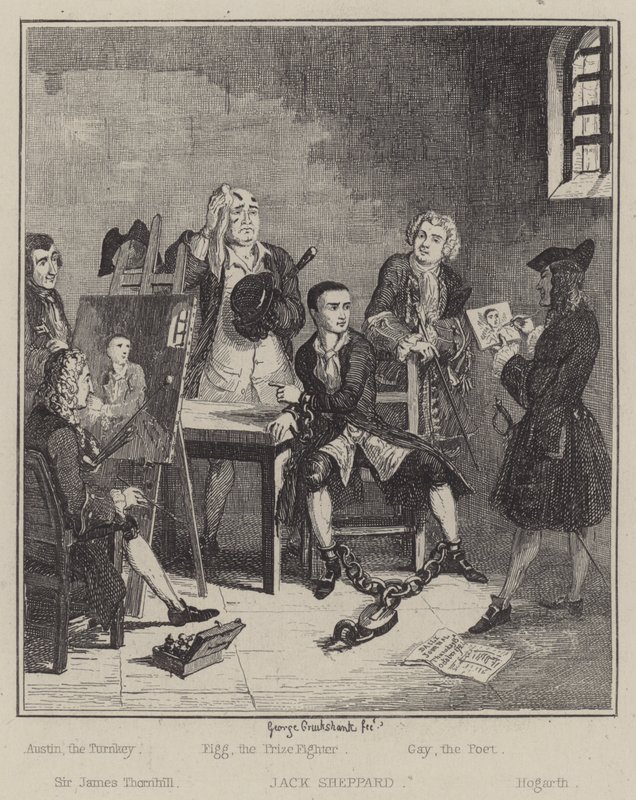Illusztráció Jack Sheppardhoz (metszet) alkotó: George (after) Cruikshank