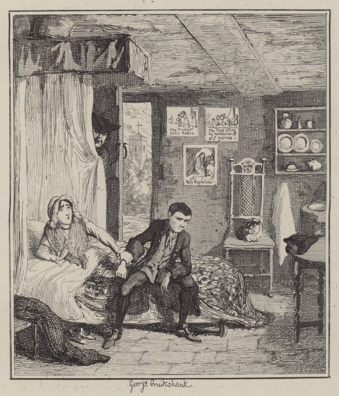 Illusztráció Jack Sheppardhoz (metszet) alkotó: George (after) Cruikshank