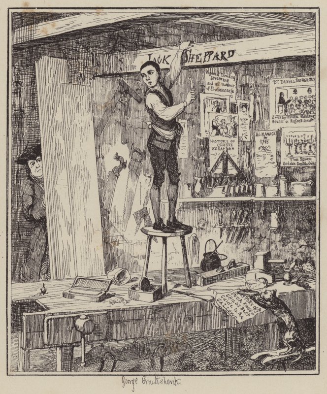 Illusztráció Jack Sheppardhoz (metszet) alkotó: George (after) Cruikshank