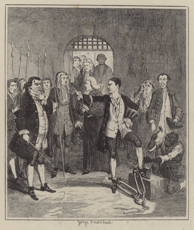 Illusztráció Jack Sheppardhoz (metszet) alkotó: George (after) Cruikshank