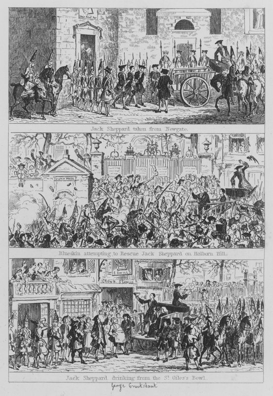 Illusztráció Jack Sheppardhoz (metszet) alkotó: George (after) Cruikshank