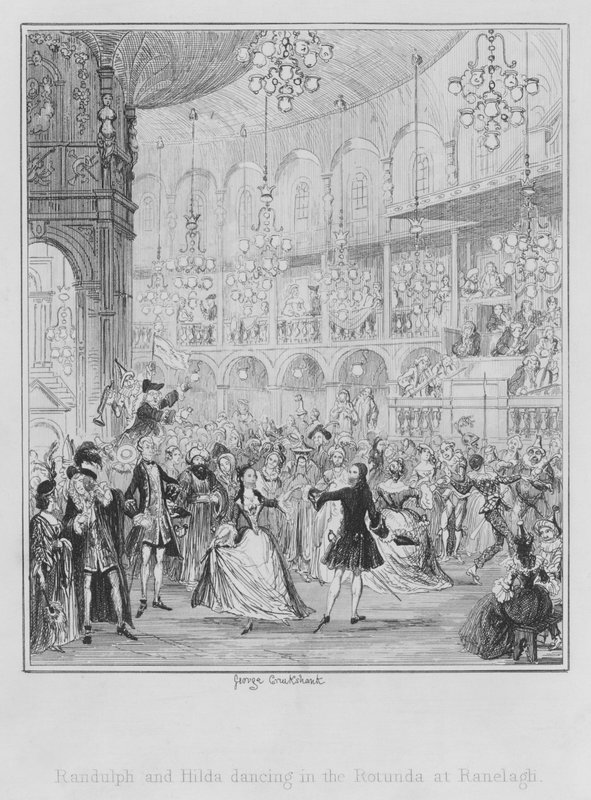 Randulph és Hilda táncol a Rotundában Ranelaghban (metszet) alkotó: George (after) Cruikshank