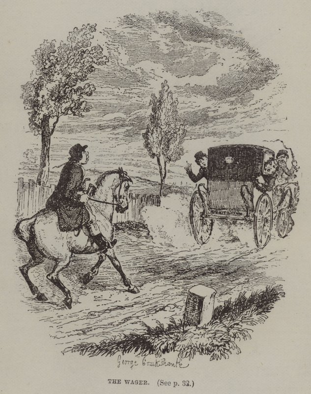 A fogadás (metszet) alkotó: George (after) Cruikshank