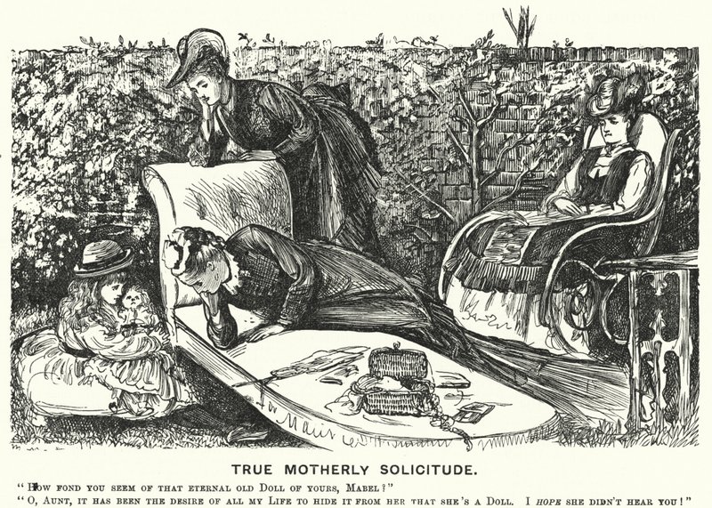 Punch rajzfilm: True Motherly Solicitude (metszet) alkotó: George (after) Du Maurier