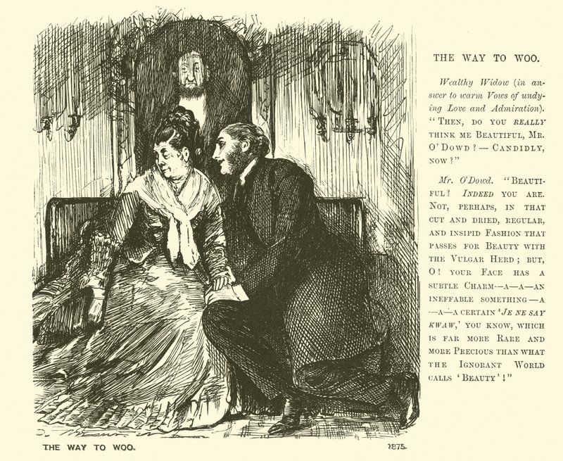 Az udvarlás módja (metszet) alkotó: George (after) Du Maurier