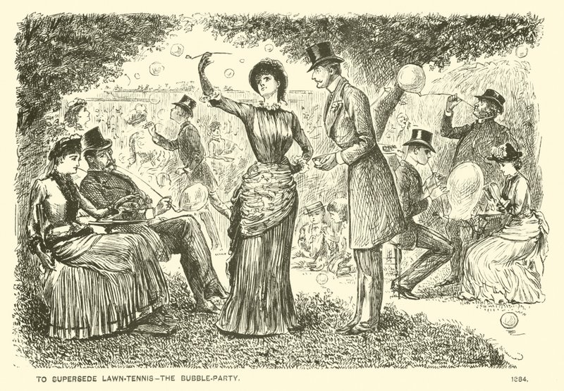 A gyep-tenisz felváltása - a buborék-party (metszet) alkotó: George (after) Du Maurier
