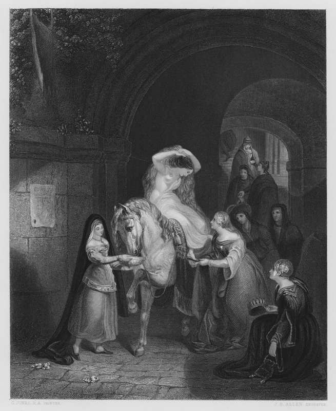 Lady Godiva, a Vernon Gallery képéről (metszet) alkotó: George (after) Jones