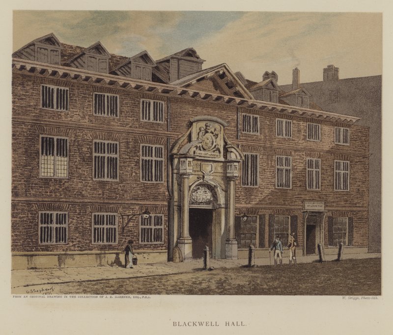 Blackwell Hall, London City (színes litó) alkotó: George (after) Shepherd