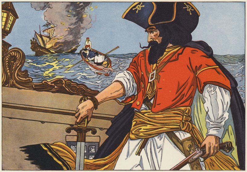 Blackbeard, az Atlanti-óceán partjának leghíresebb kalóza alkotó: George Alfred Williams