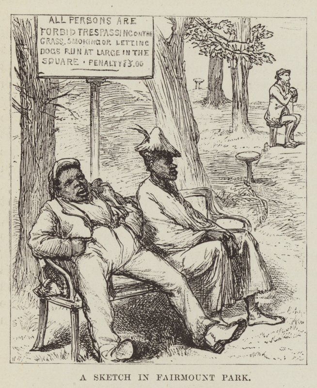 Vázlat a Fairmount Parkban alkotó: George Augustus Sala