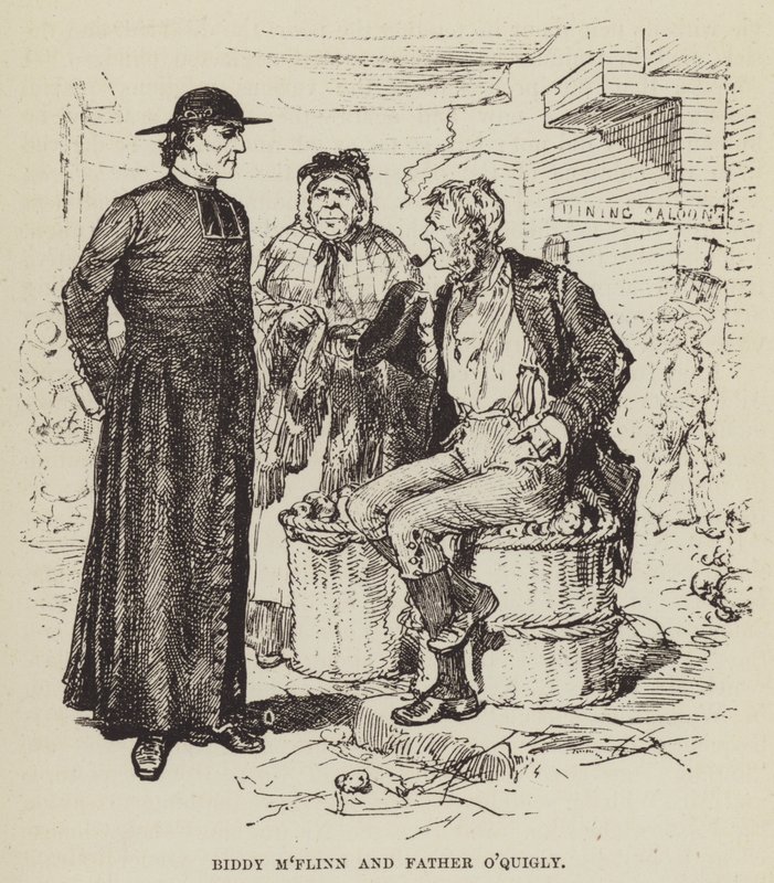 Biddy MFlinn és OQuigly atya alkotó: George Augustus Sala