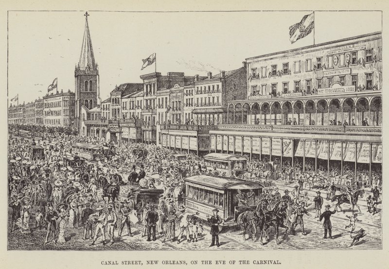 Canal Street, New Orleans, a karnevál előestéjén alkotó: George Augustus Sala