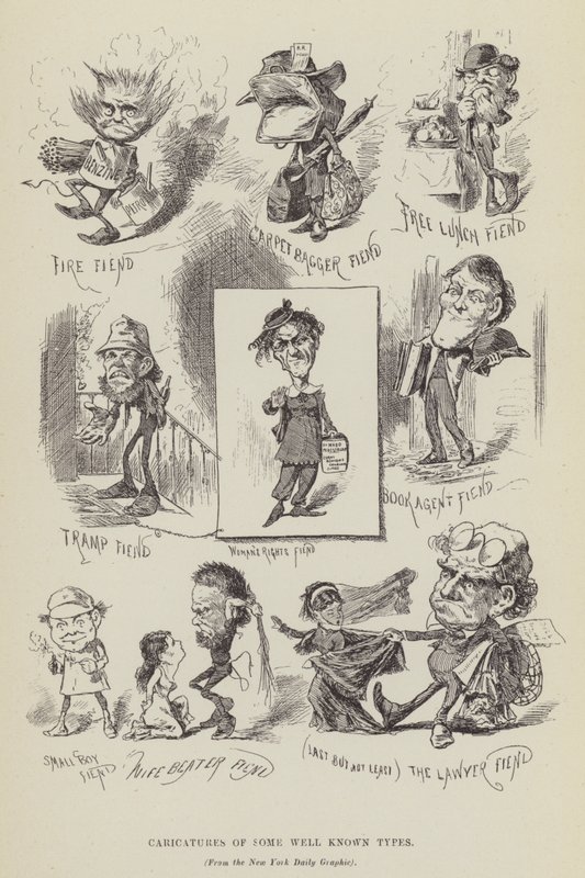 Karikatúrák néhány jól ismert típusról alkotó: George Augustus Sala