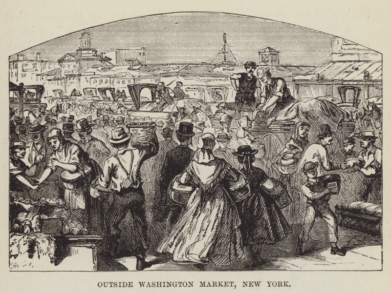 A New York-i Washington Marketen kívül alkotó: George Augustus Sala