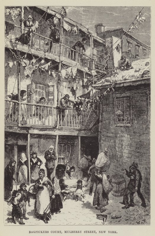 Ragpickers Court, Mulberry Street, New York alkotó: George Augustus Sala