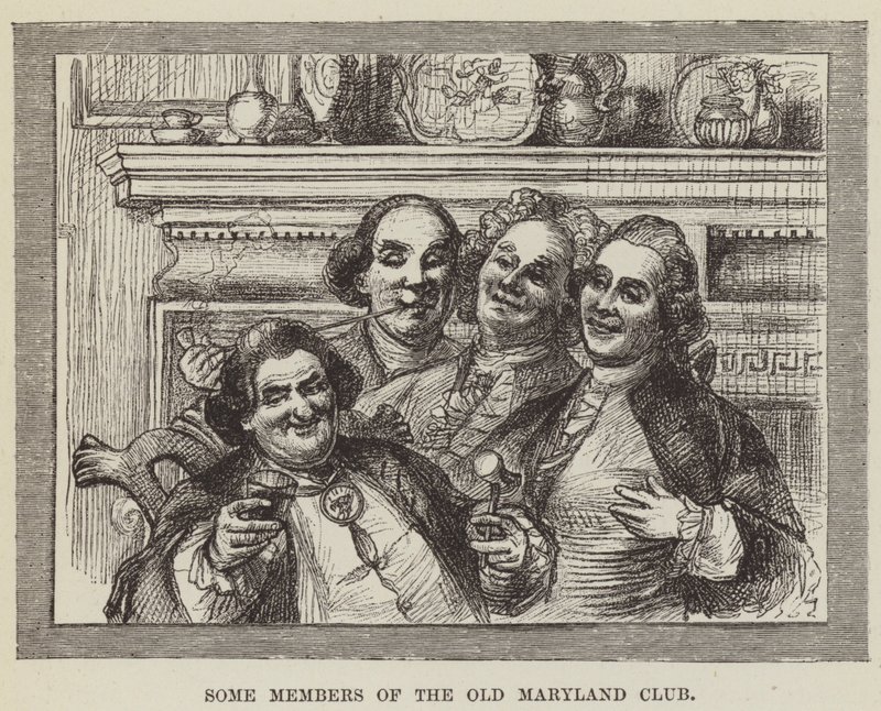 Az Old Maryland Club néhány tagja alkotó: George Augustus Sala