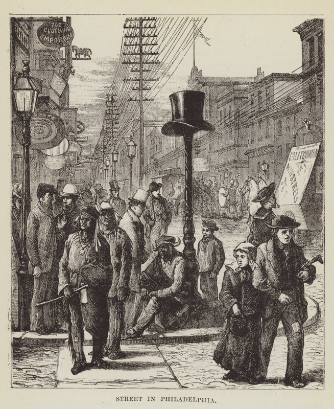 Utca Philadelphiában alkotó: George Augustus Sala