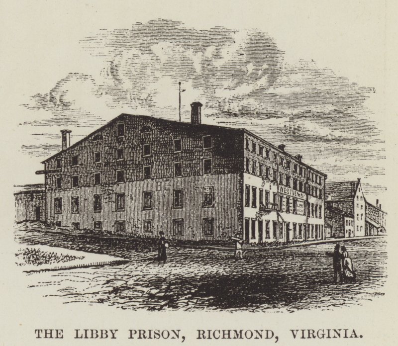 A Libby börtön, Richmond, Virginia alkotó: George Augustus Sala