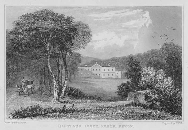 Hartland Abbey, Észak-Devon (metszet) alkotó: George Bryant Campion