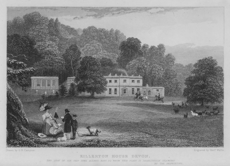 Killerton-ház, Devon (metszet) alkotó: George Bryant Campion