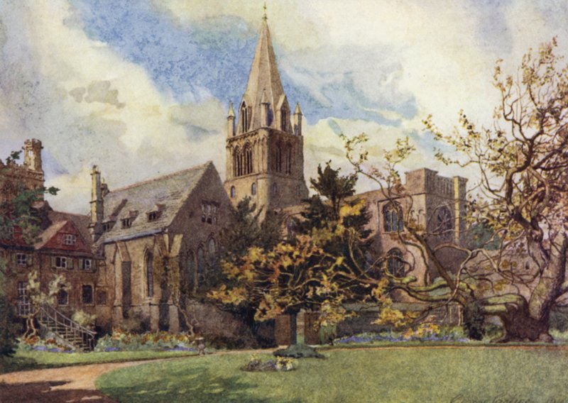 Oxford: Christ Church a Canon egyik kertjéből (színes litó) alkotó: George Carline
