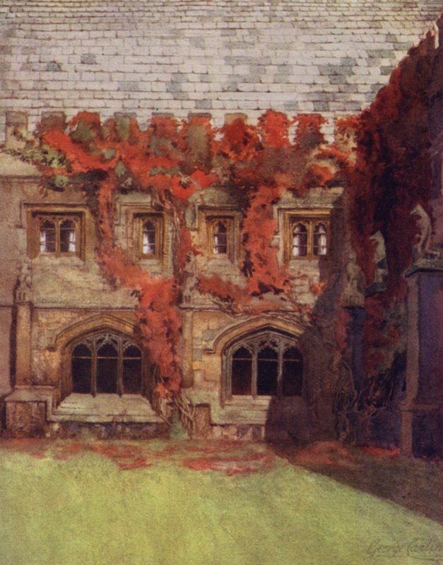 Oxford: A walesi herceg szobái, Magdalen College (színes litho) alkotó: George Carline