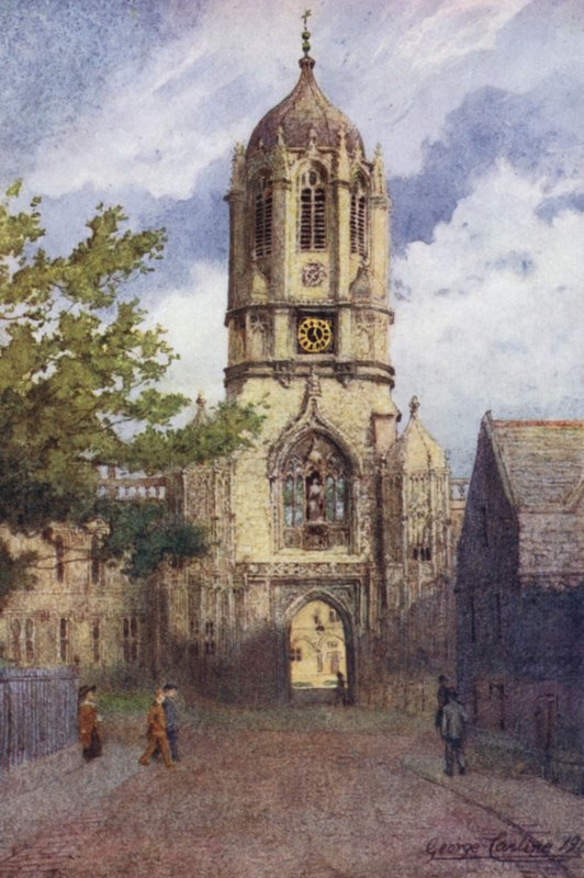 Oxford: Tom Tower, Christ Church (színes litó) alkotó: George Carline