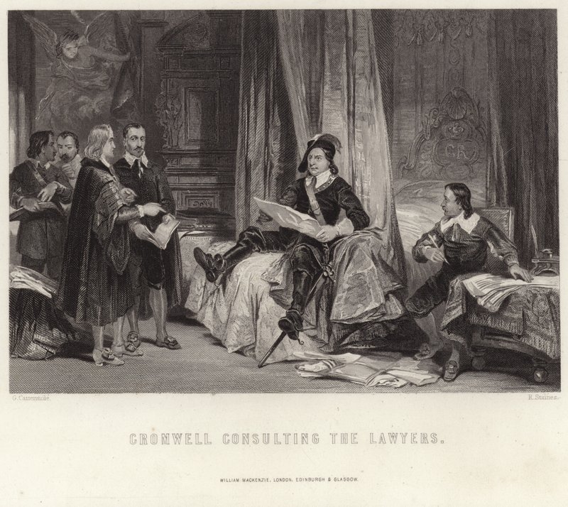 Cromwell konzultál az ügyvédekkel alkotó: George Cattermole
