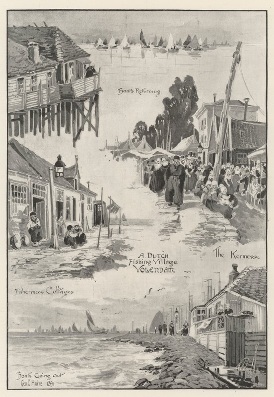 Volendam holland halászfalu alkotó: George Charles Haite