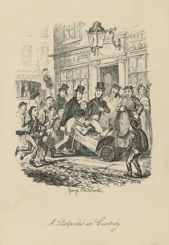 Egy zsebtolvaj őrizetben alkotó: George Cruikshank