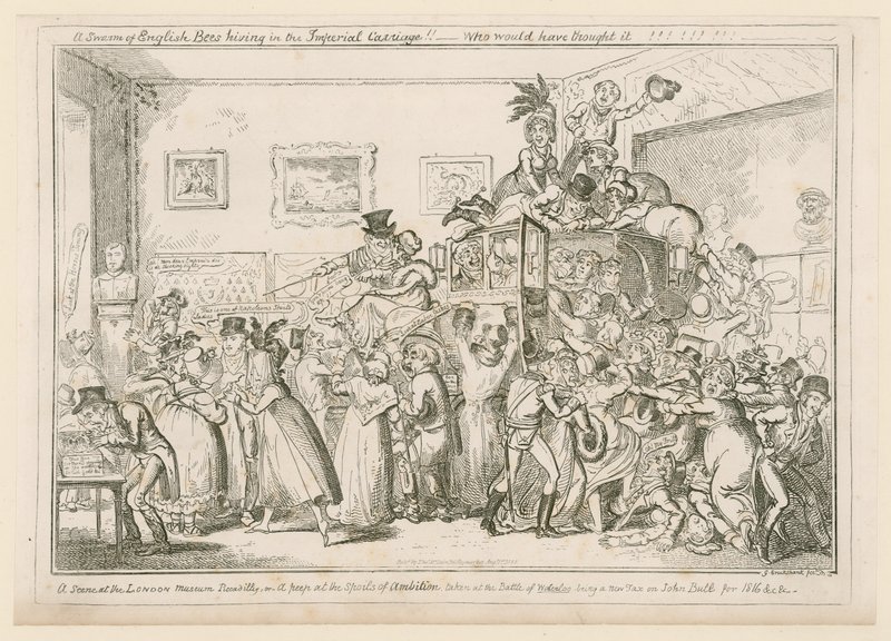 Jelenet a londoni Piccadilly Múzeumban alkotó: George Cruikshank