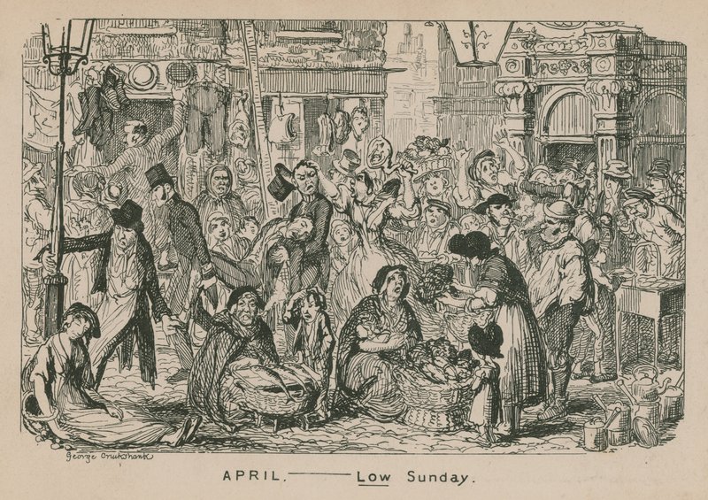 Április - alacsony vasárnap alkotó: George Cruikshank