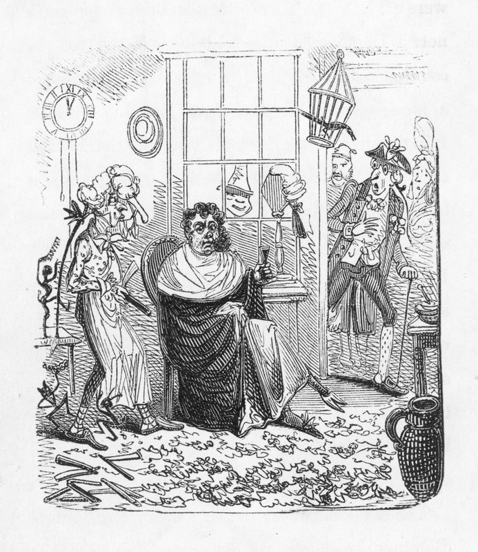 A borbélyoknál (metszet) alkotó: George Cruikshank