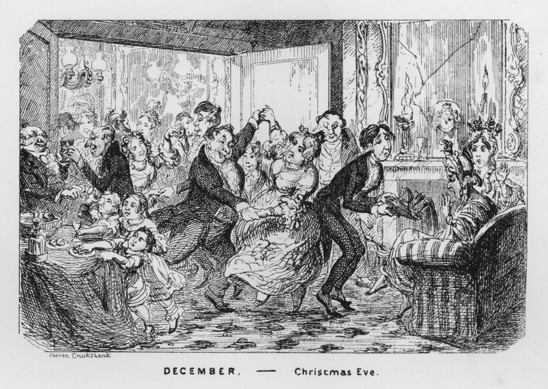 December, Szenteste (metszet) alkotó: George Cruikshank