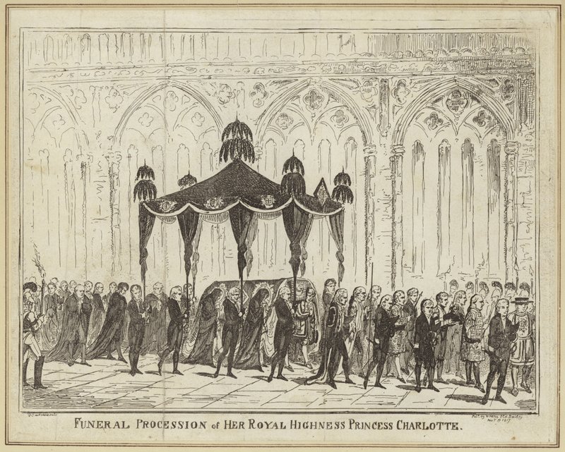 Királyi Fensége Charlotte hercegnő temetési menete alkotó: George Cruikshank